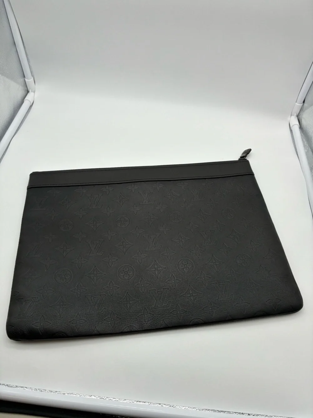 Louis Vuitton Black Monogram Discovery Laptop Pouch pochette w/ COA & dust bag